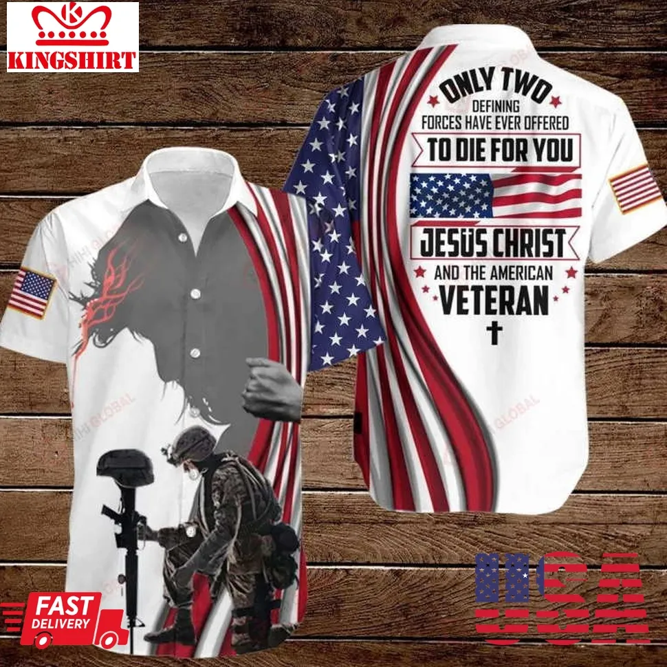 Jesus Christ And The American Veteran Hawaiian Shirt Plus Size