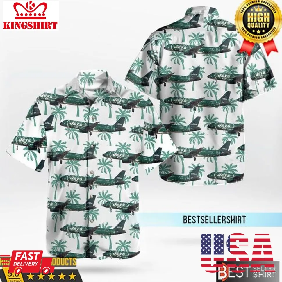 Jetblue Airways Airbus A320 232 New York Jets Livery Aircraft Hawaiian Shirt Cheap Size up S to 5XL