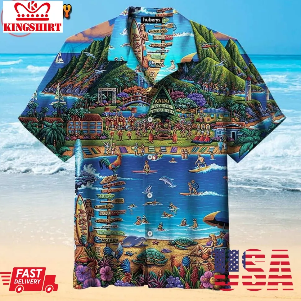 Kauai Island Hawaiian Shirt Plus Size