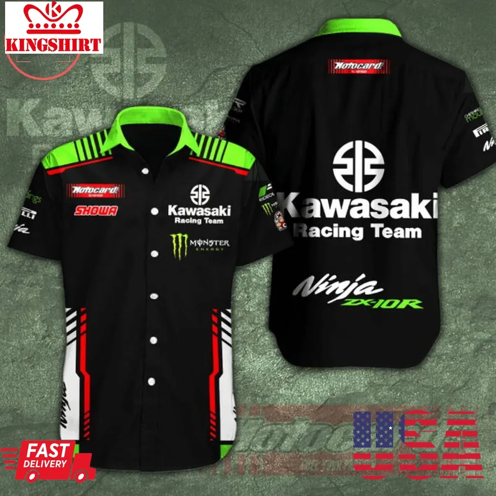 Kawasaki Ninja Zx 10R Racing Team Hawaiian Shirt Plus Size