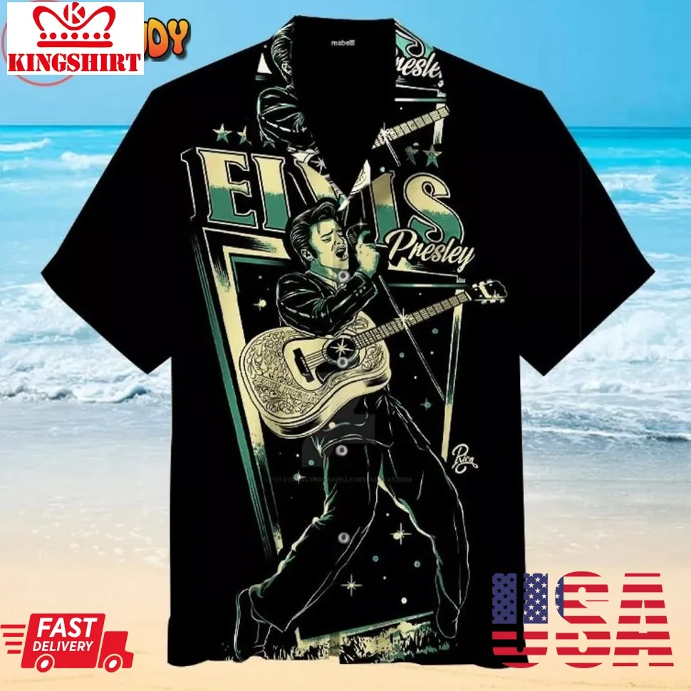 King Of Rock And Roll Elvis Hawaiian Shirt Unisex