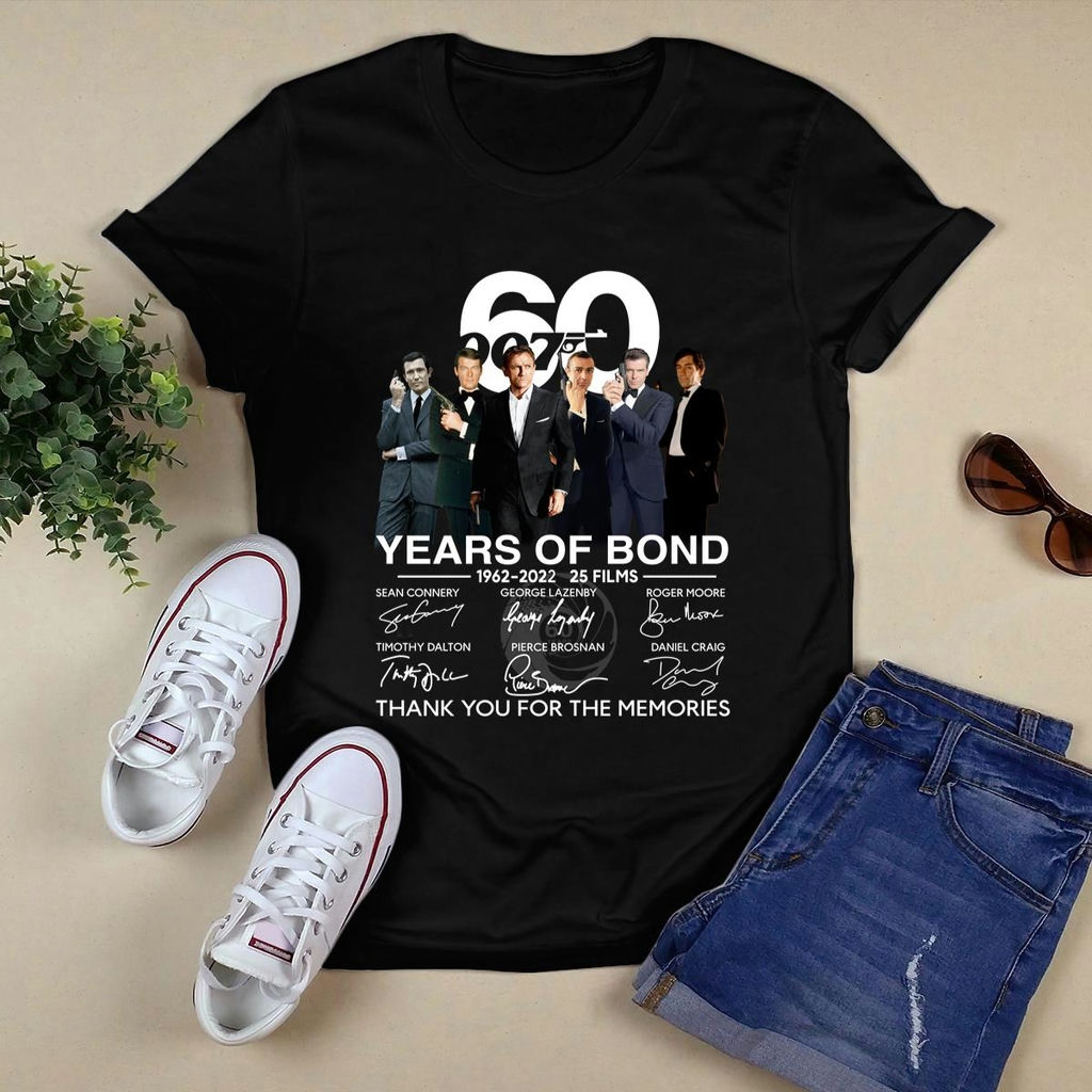 007 60 Years Of Bond 25 Films Signatures Shirt