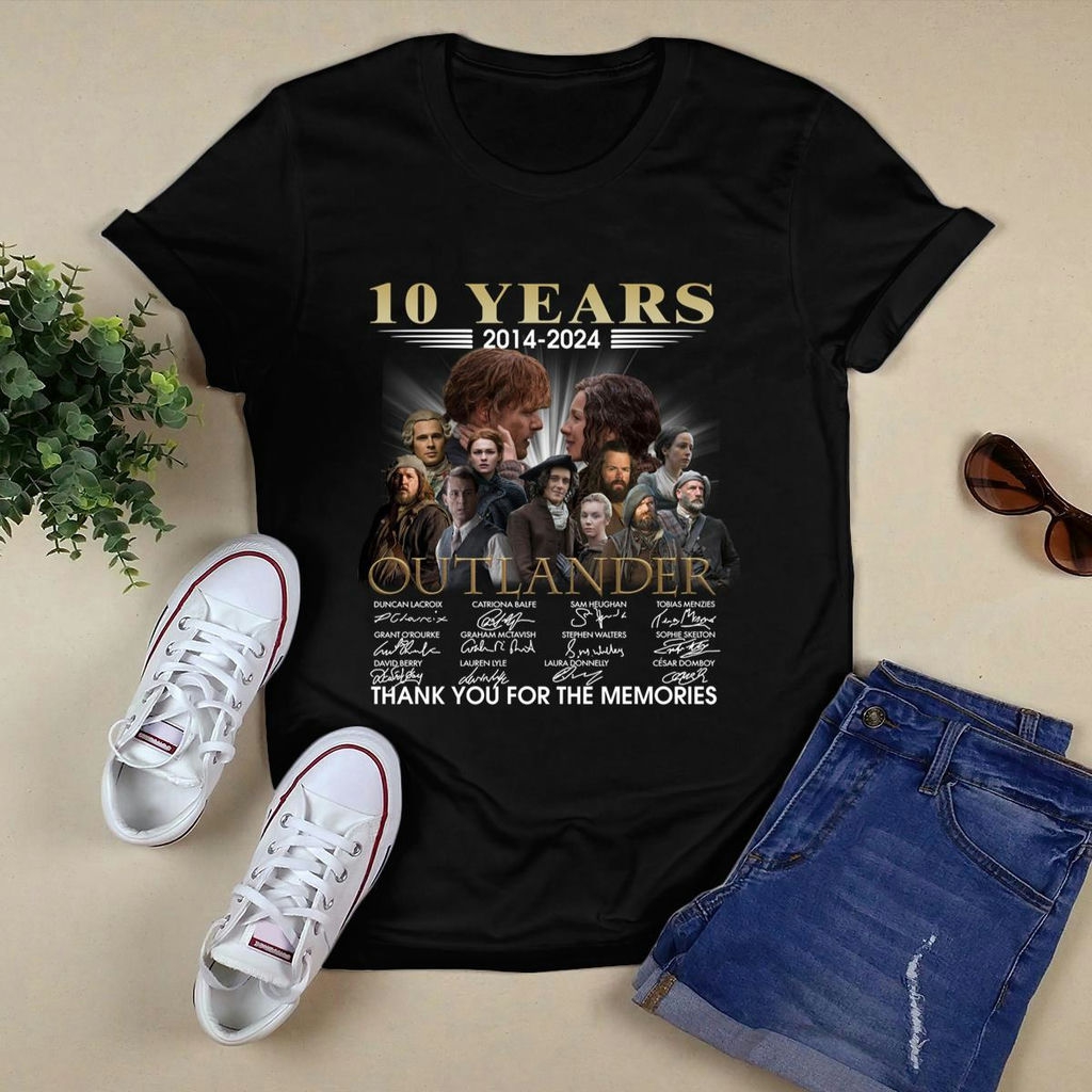 10 Years 2014 2024 Outlander Thank You For The Memories Signatures Shirt