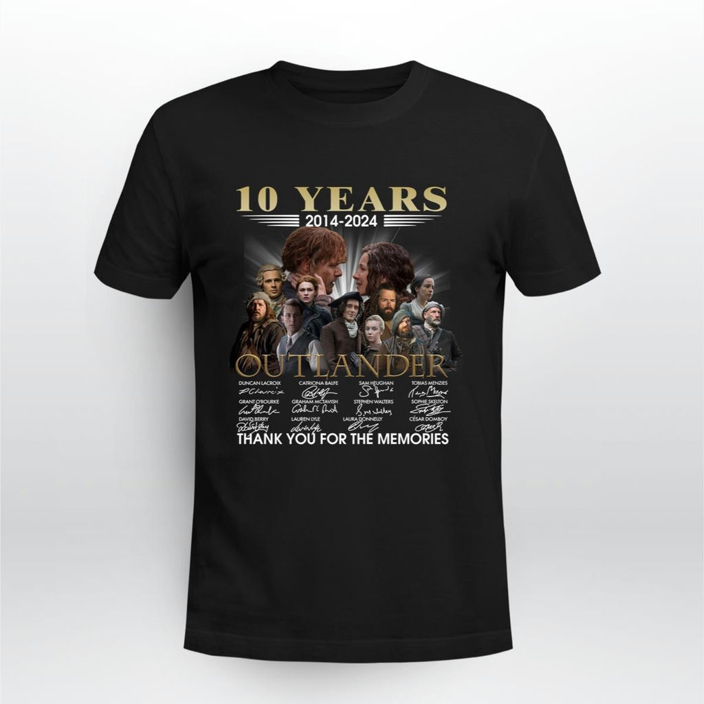 10 Years 2014 2024 Outlander Thank You For The Memories Signatures Shirt