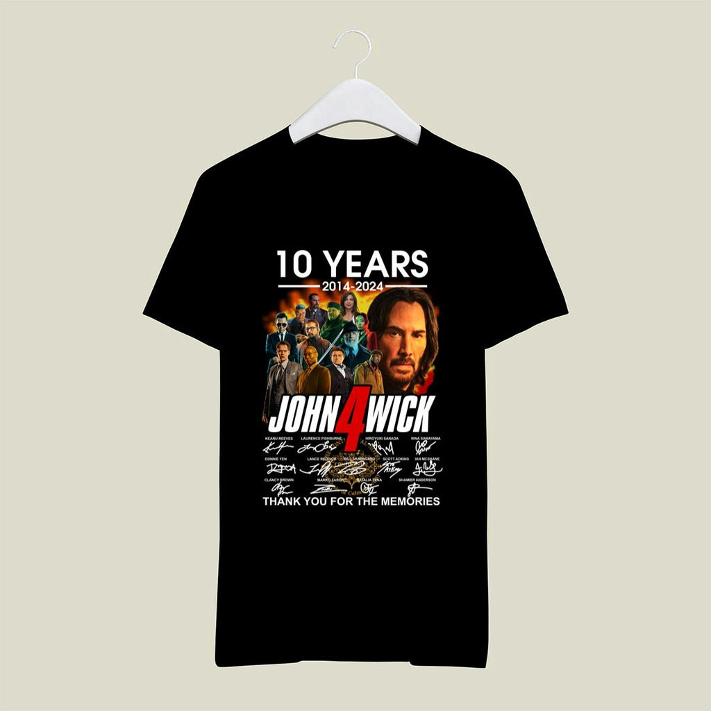 10 Years Of John Wick 2014 2024 Thank You For The Memories Signatures Shirt