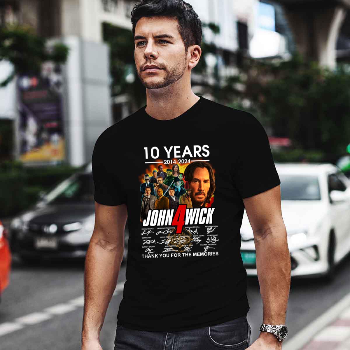 10 Years Of John Wick 2014 2024 Thank You For The Memories Signatures Shirt