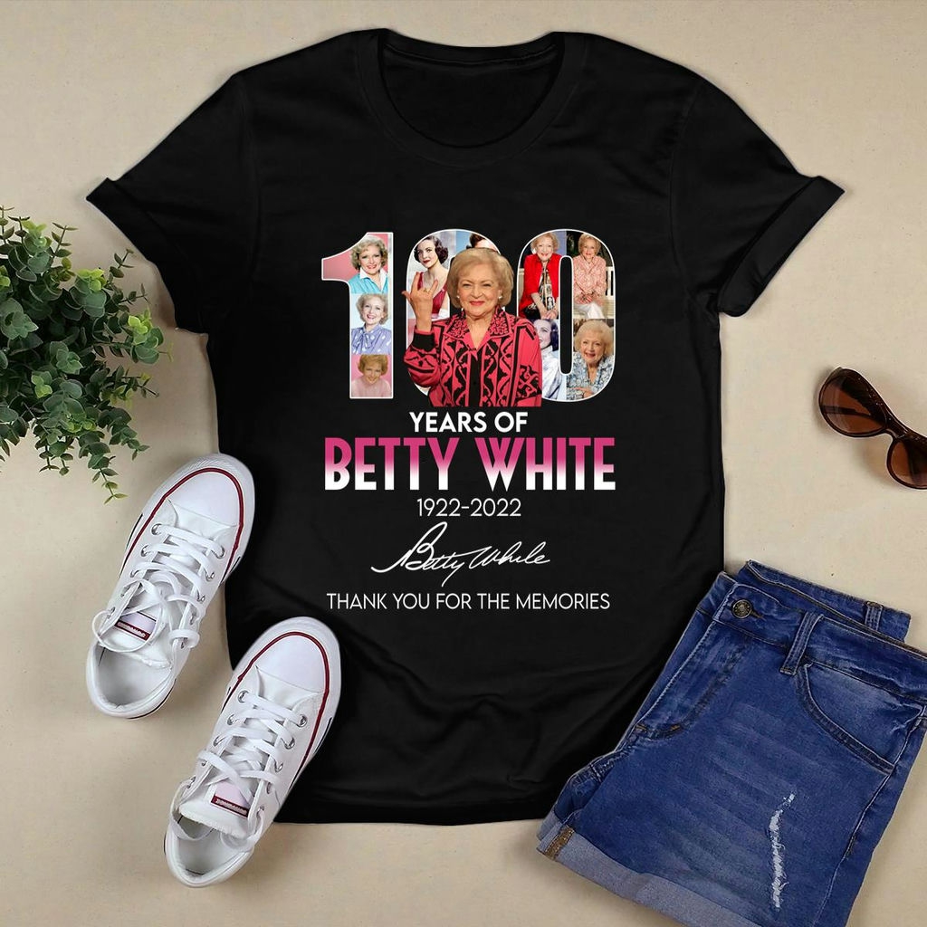 100 Years Of Betty White 1922 2022 Thank You For The Memories Signature Shirt