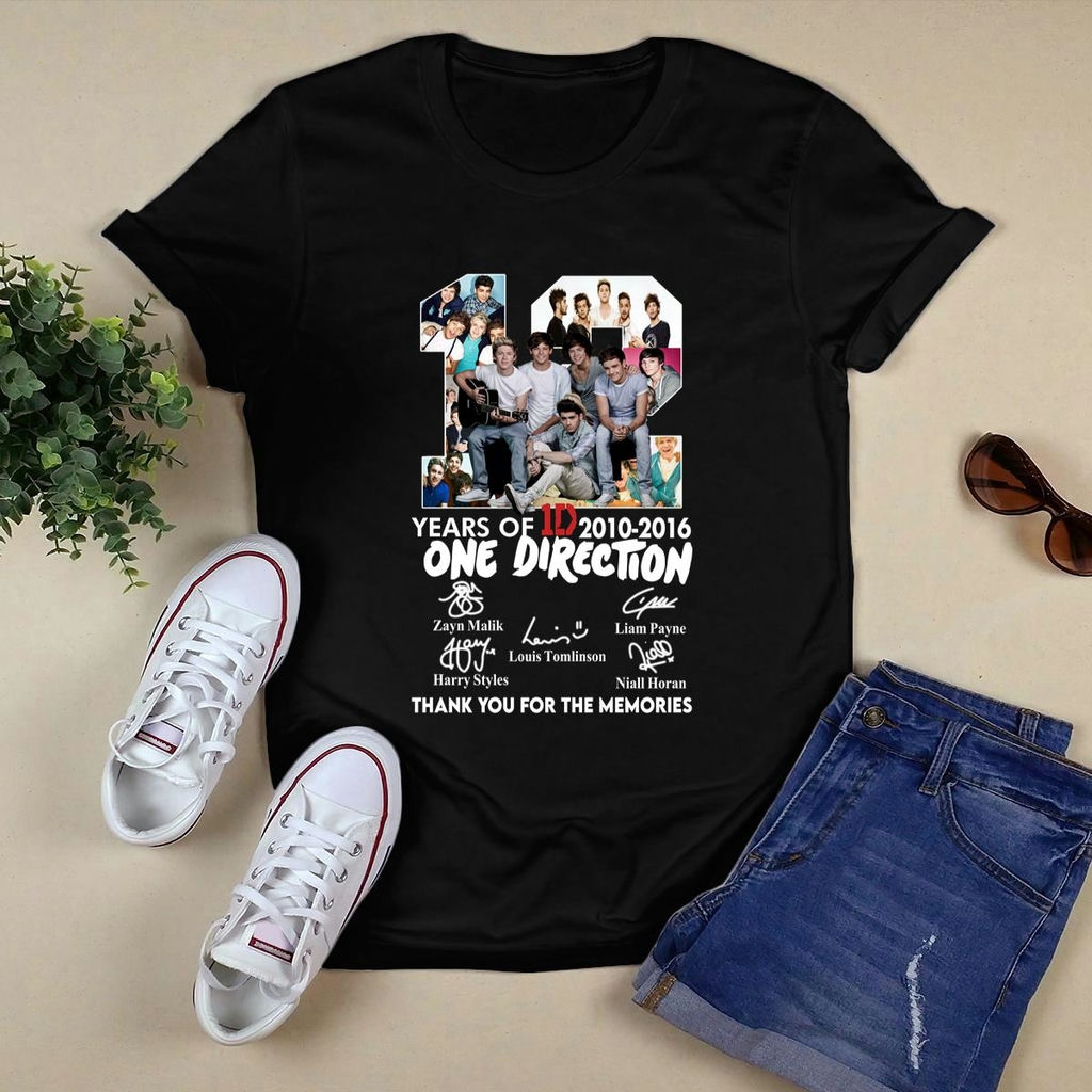 12 Years Of One Direction Signature Thank You For The Memories T Shirt