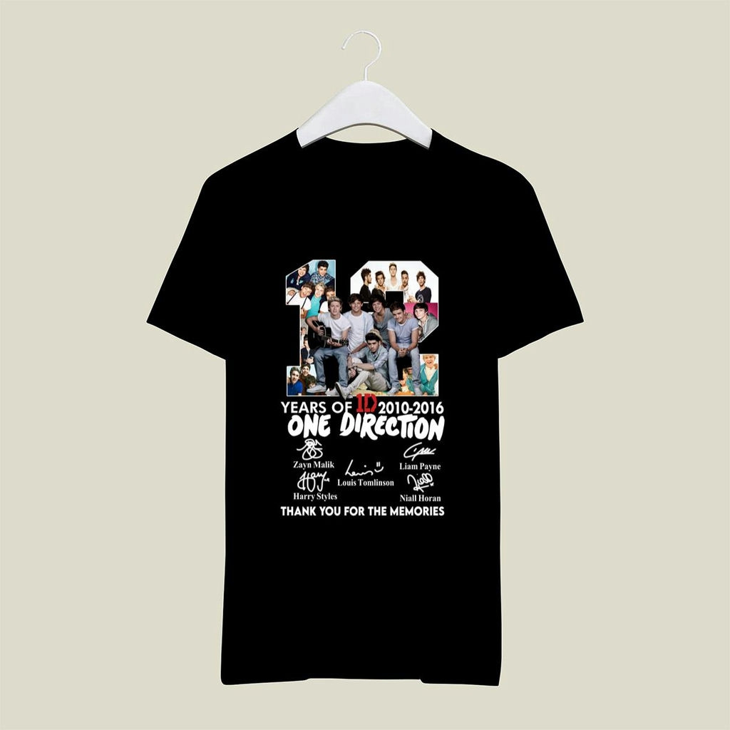 12 Years Of One Direction Signature Thank You For The Memories T Shirt