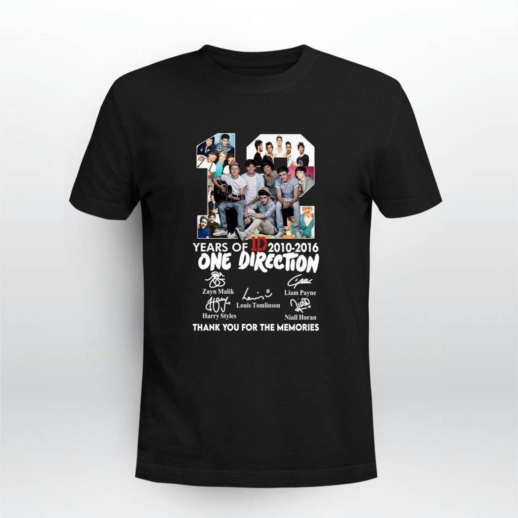 12 Years Of One Direction Signature Thank You For The Memories T Shirt