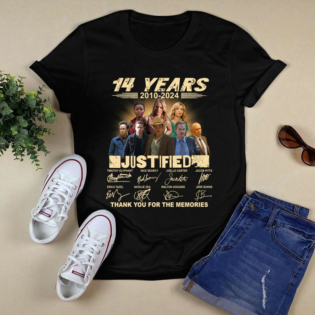 14 Years 2010 2024 Justified Signature Thank You For The Memories Shirt