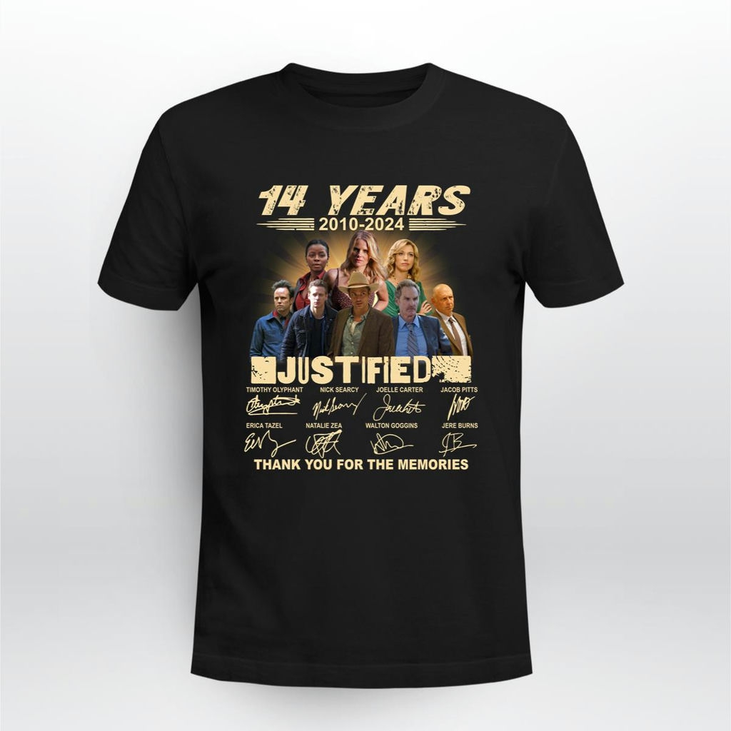 14 Years 2010 2024 Justified Signature Thank You For The Memories Shirt