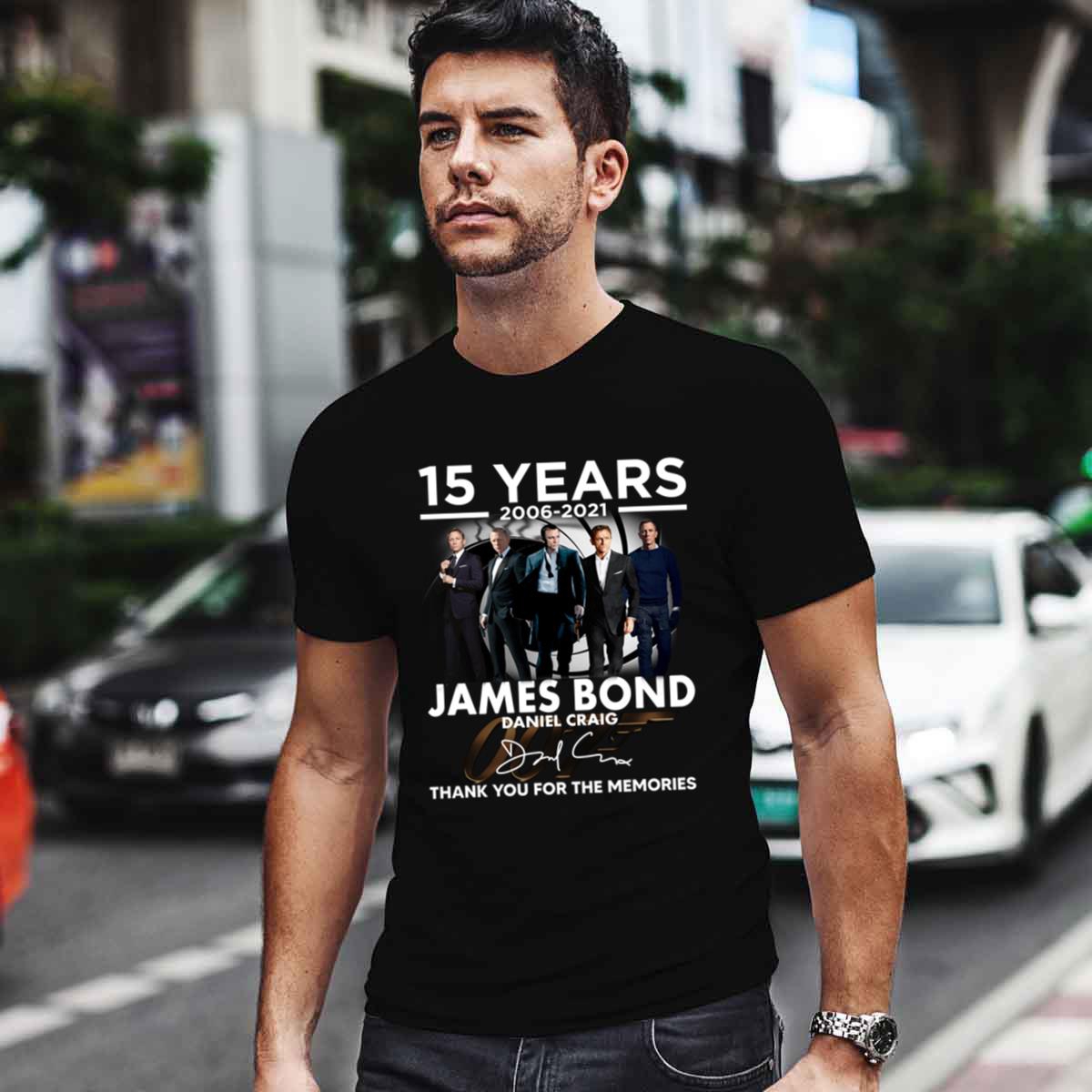 15 Years 2006 2021 James Bond Daniel Craig Thank You For The Memories Signature Shirt