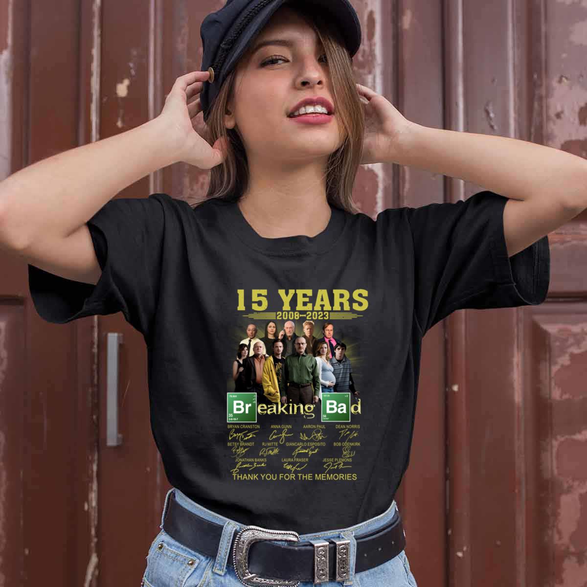 15 Years 2008 2023 Breaking Bad Thank You For The Memories Signatures Shirt