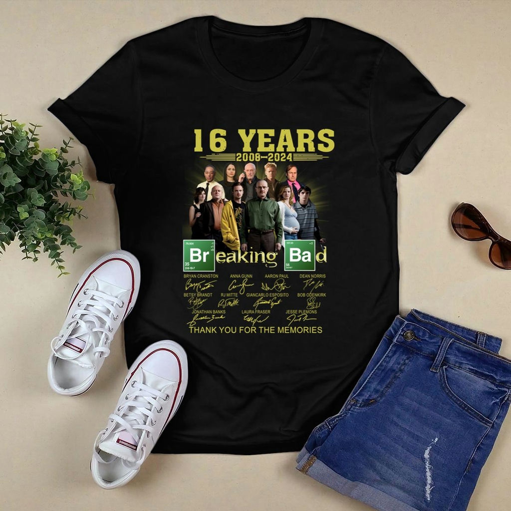 16 Years 2008 2024 Breaking Bad Thank You For The Memories Signatures Shirt