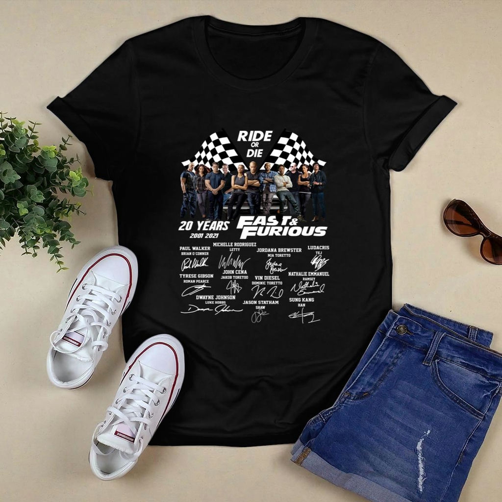 20 Years Fast And Furious Ride Or Die Signature Shirt