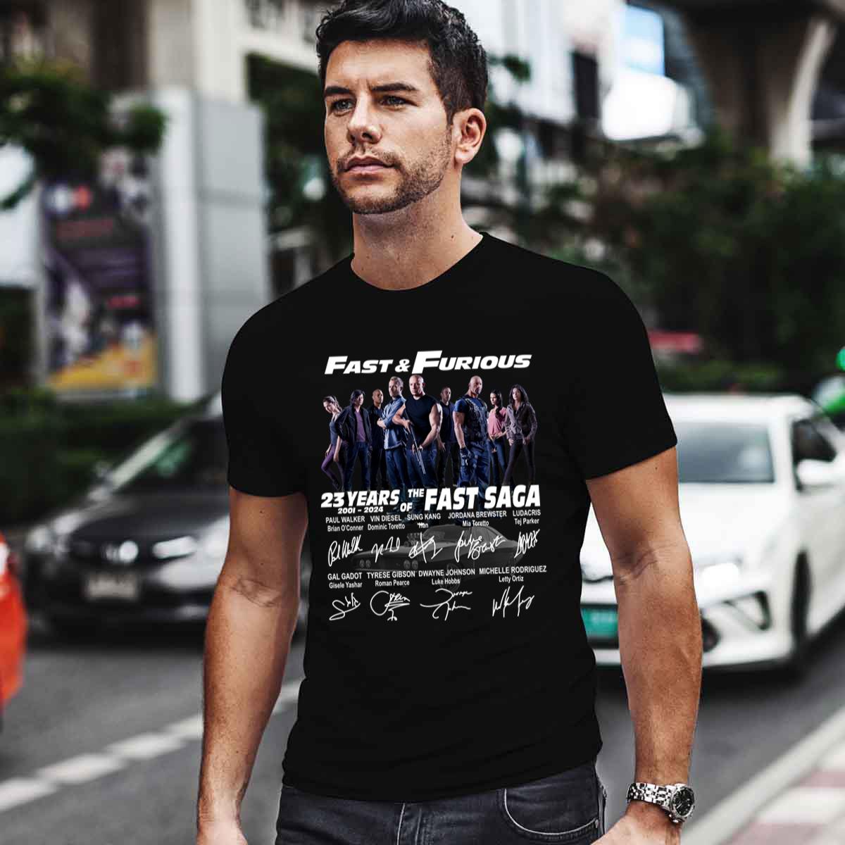 23 Years Of The Fast Saga 2001 2024 Signature Fast Furious Anniversary Shirt