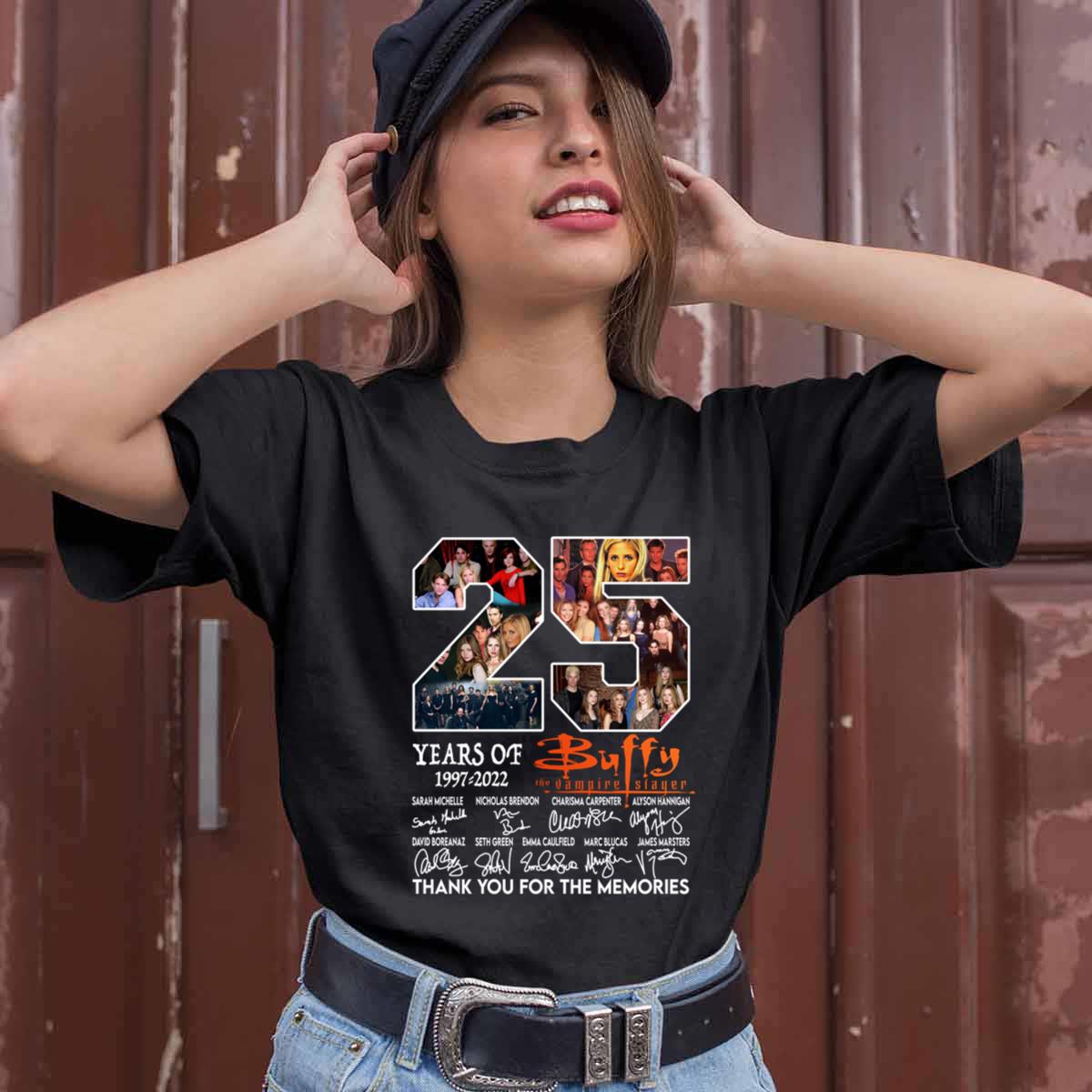 25 Years 1997 2022 Of Buffy The Vampire Slayer Thank You For The Memories Signatures Shirt