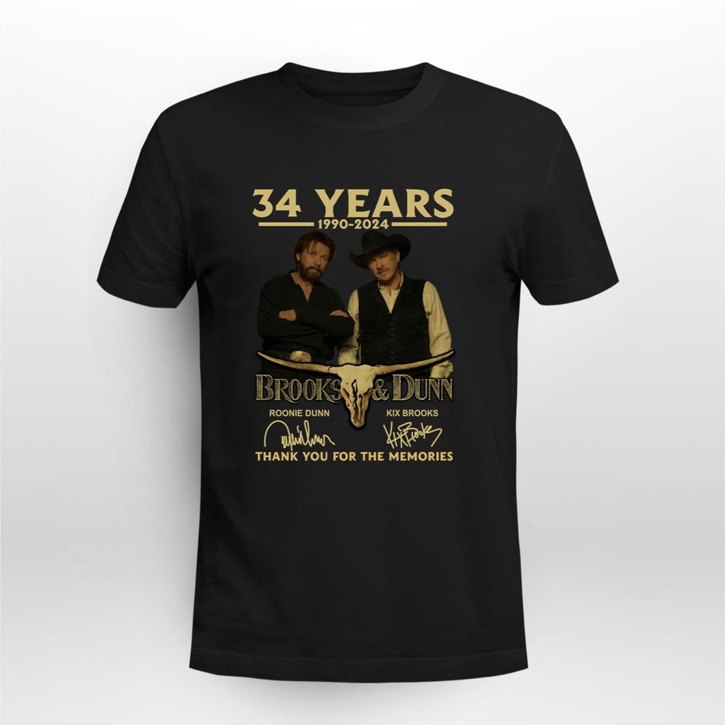 34 Years 1990 2024 Brooks And Dunn Thank You For The Memories Signatures T Shirt