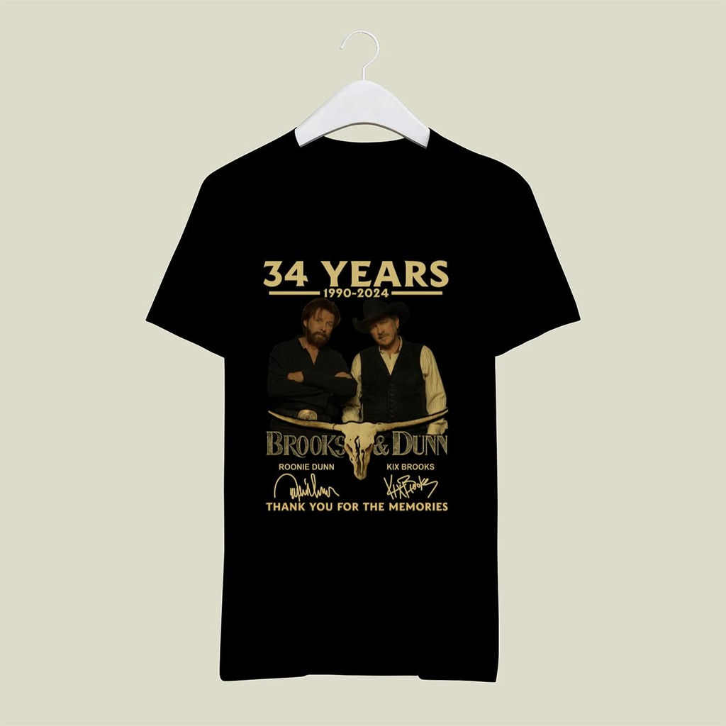 34 Years 1990 2024 Brooks And Dunn Thank You For The Memories Signatures T Shirt