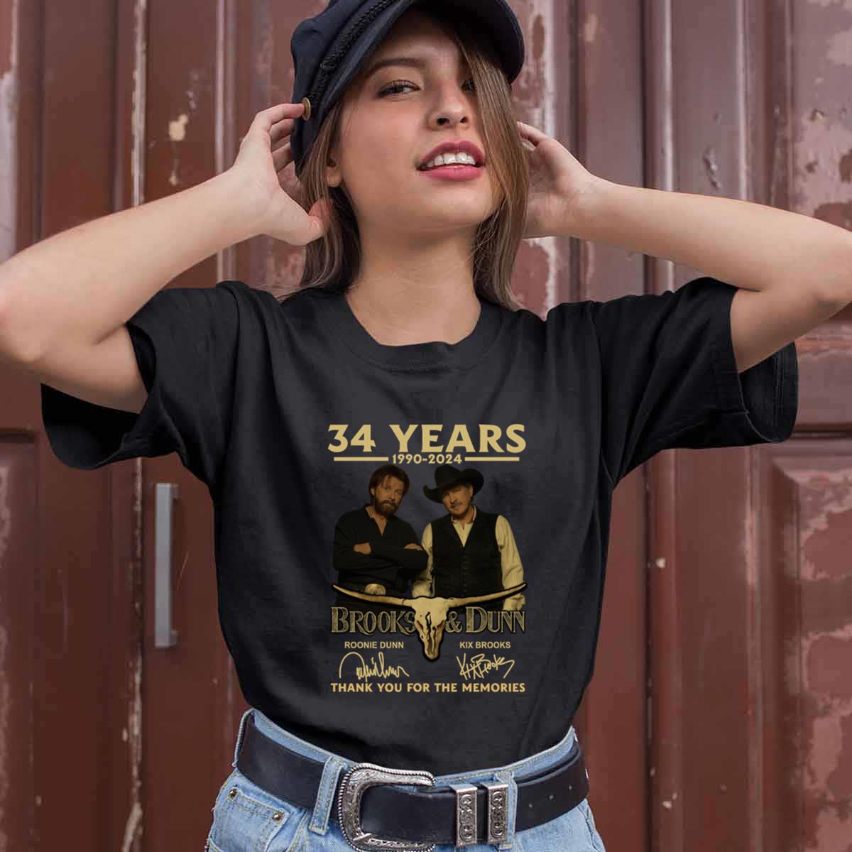 34 Years 1990 2024 Brooks And Dunn Thank You For The Memories Signatures T Shirt