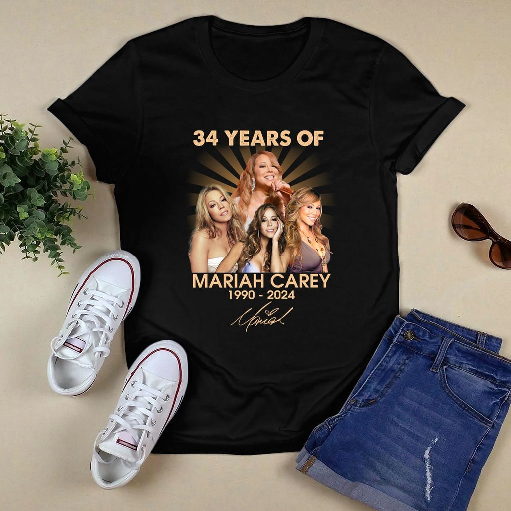 34 Years Of Mariah Carey 1990 2024 Signature T Shirt