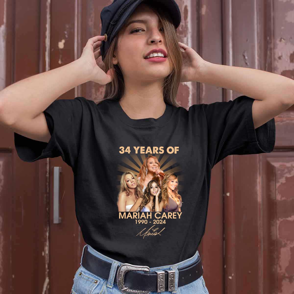34 Years Of Mariah Carey 1990 2024 Signature T Shirt