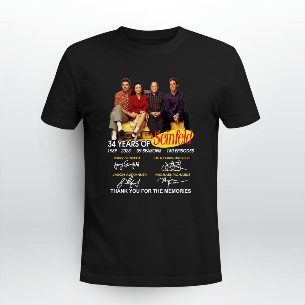 34 Years Of Seinfeld Thank You For The Memories Signatures Shirt