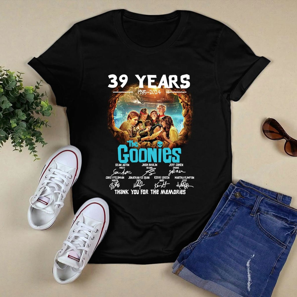 39 Years 1985 2024 The Goonies Thank You For The Memories Signatures Shirt