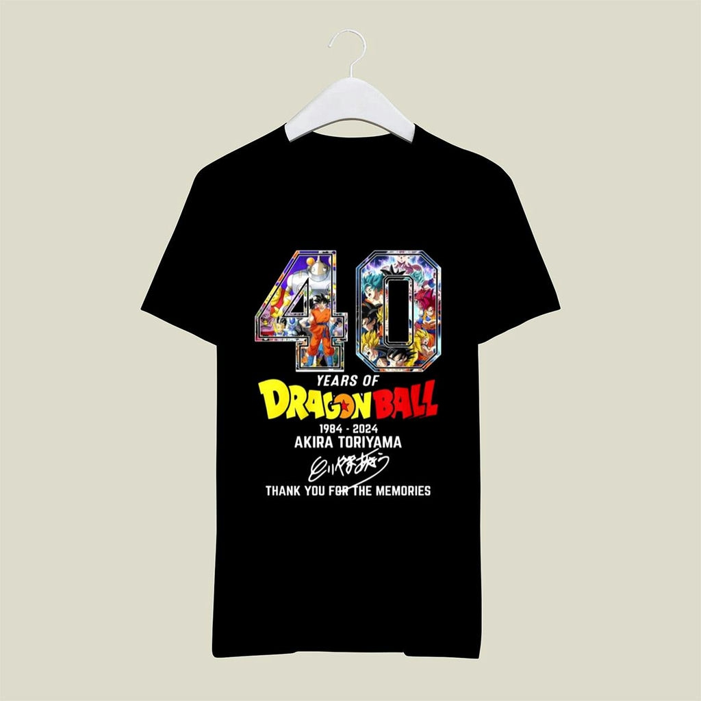 40 Years Of Dragon Ball 1984 2024 Akira Toriyama Signature Thank You For The Memories Shirt