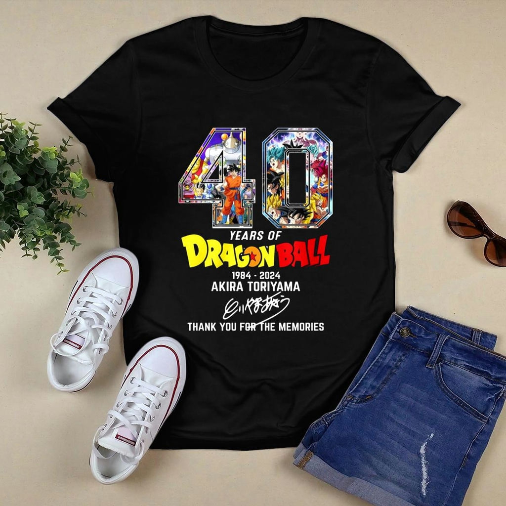 40 Years Of Dragon Ball 1984 2024 Akira Toriyama Signature Thank You For The Memories Shirt