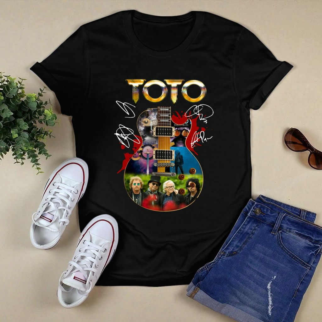 47 Years Of Toto 1977 2024 Signatures Guitar T Shirt