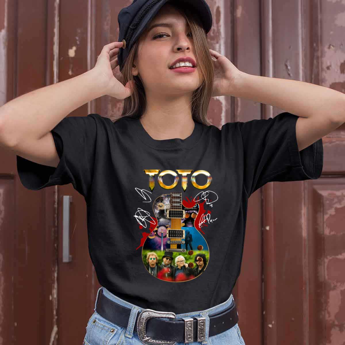 47 Years Of Toto 1977 2024 Signatures Guitar T Shirt