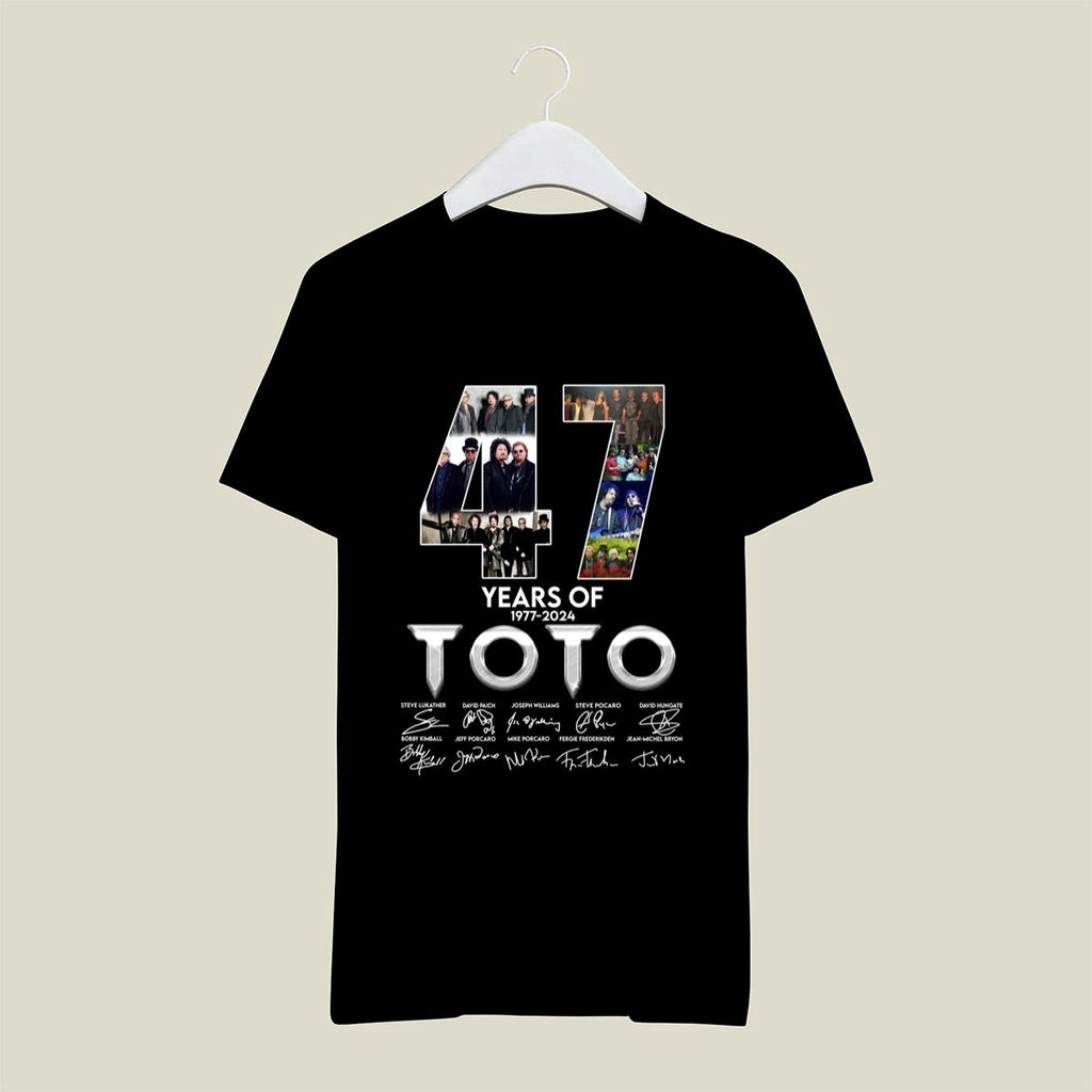 47 Years Toto 1977 2024 Signatures T Shirt