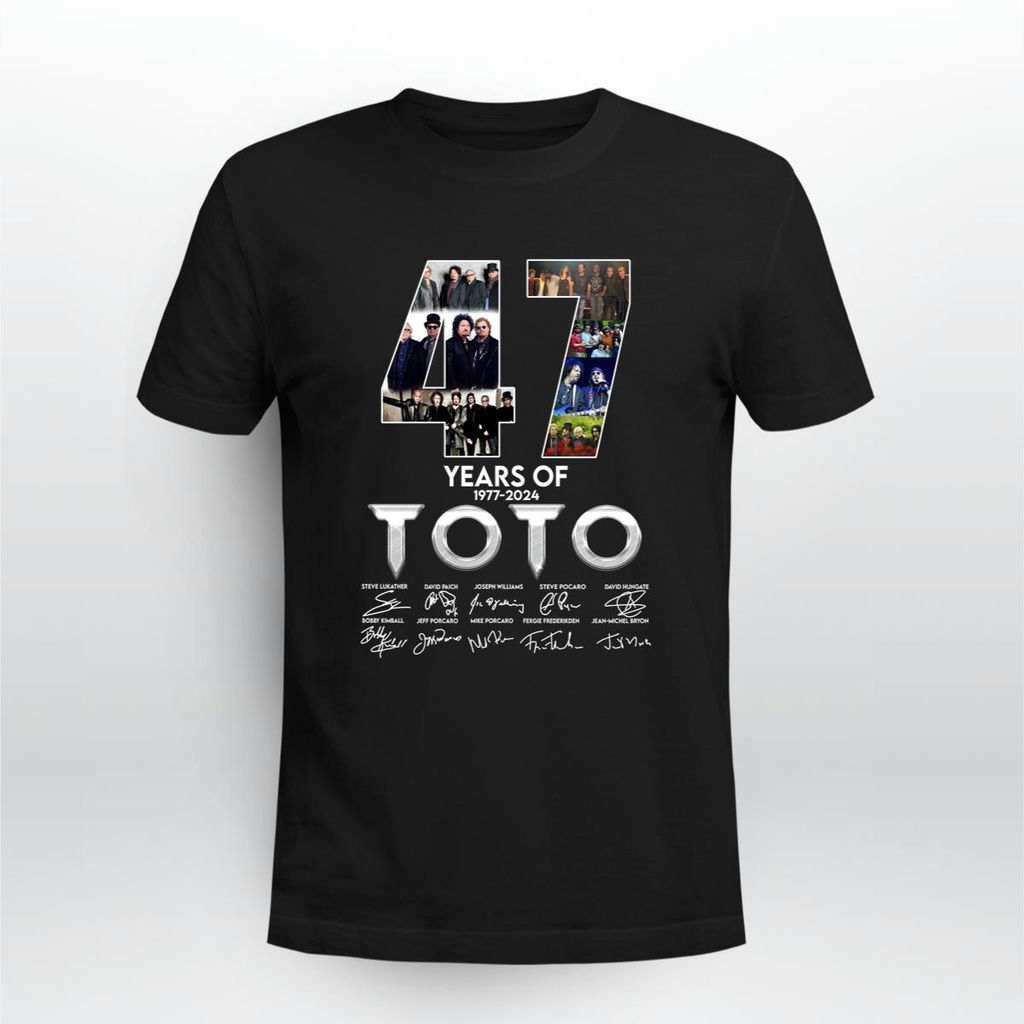 47 Years Toto 1977 2024 Signatures T Shirt