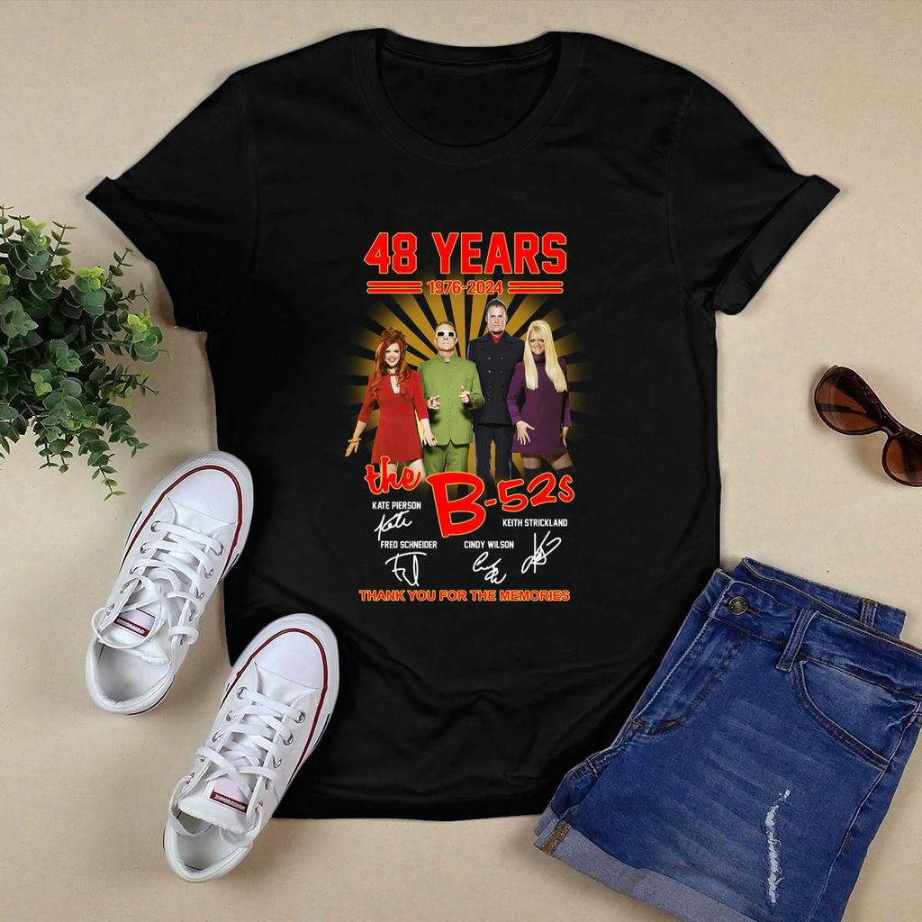 48 Years 1976 2024 The B52s Signatures T Shirt