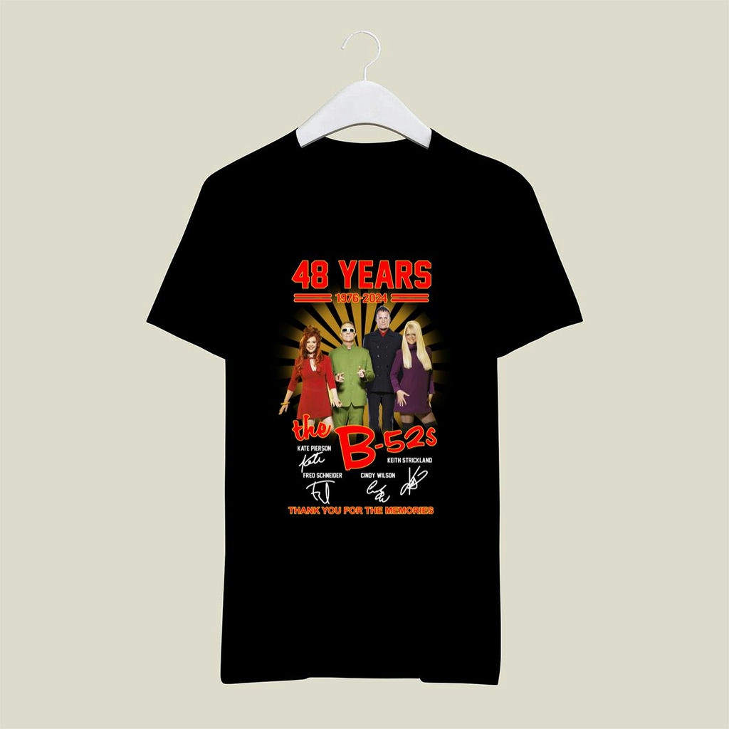 48 Years 1976 2024 The B52s Signatures T Shirt