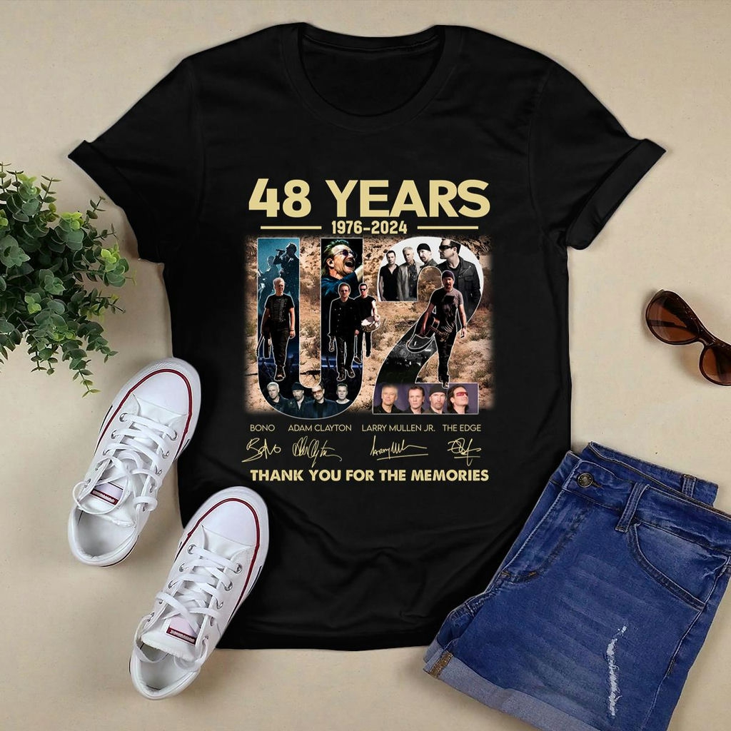 48 Years 1976 2024 U2 Signature Thank You For The Memories T Shirt