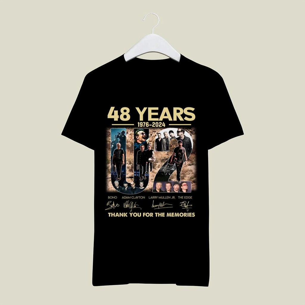 48 Years 1976 2024 U2 Signature Thank You For The Memories T Shirt