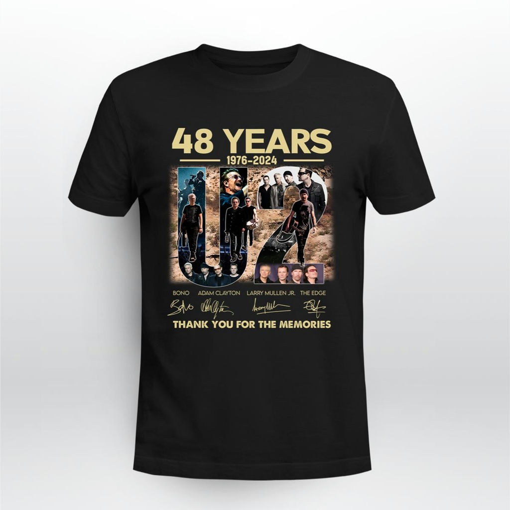 48 Years 1976 2024 U2 Signature Thank You For The Memories T Shirt