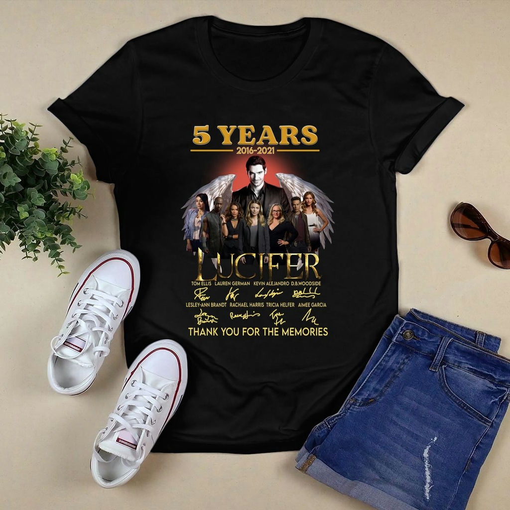 5 Years 2016 2021 Lucifer Thank You For The Memories Signature Shirt