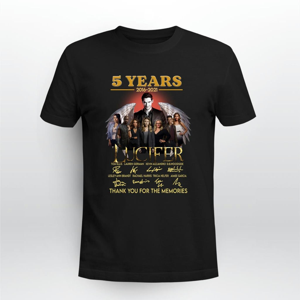 5 Years 2016 2021 Lucifer Thank You For The Memories Signature Shirt