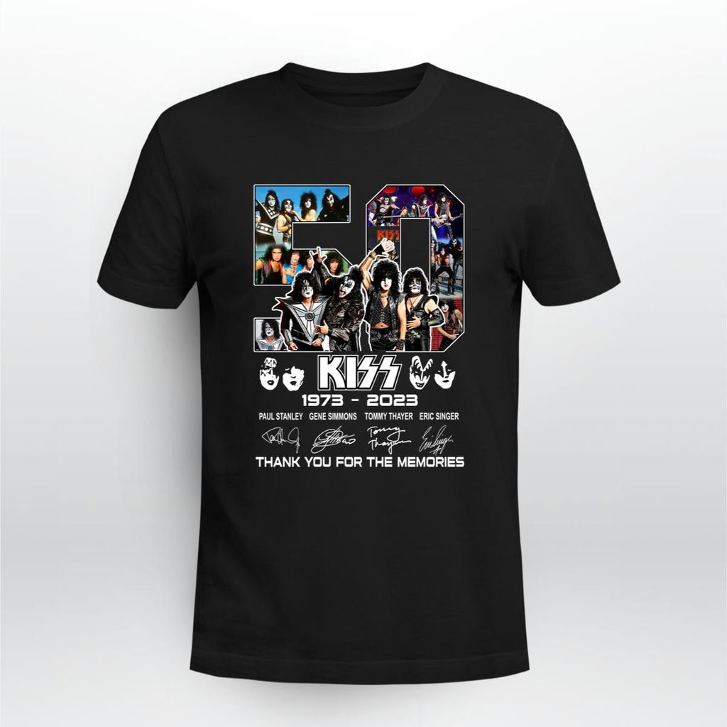 50 Years Of Kiss Band 1973 2023 Thank You For The Memories Signatures T Shirt