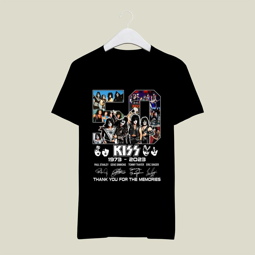 50 Years Of Kiss Band 1973 2023 Thank You For The Memories Signatures T Shirt