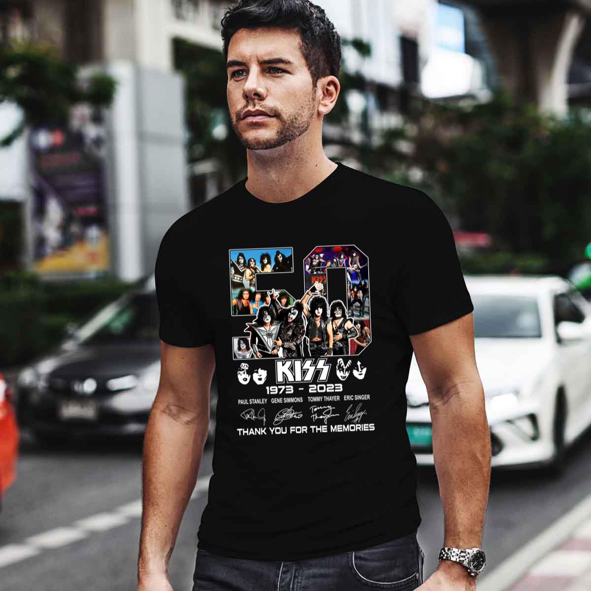 50 Years Of Kiss Band 1973 2023 Thank You For The Memories Signatures T Shirt