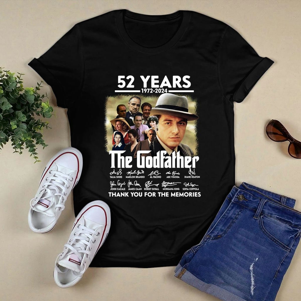 52 Years 1972 2024 The Godfather Signatures Thank You For The Memories Shirt