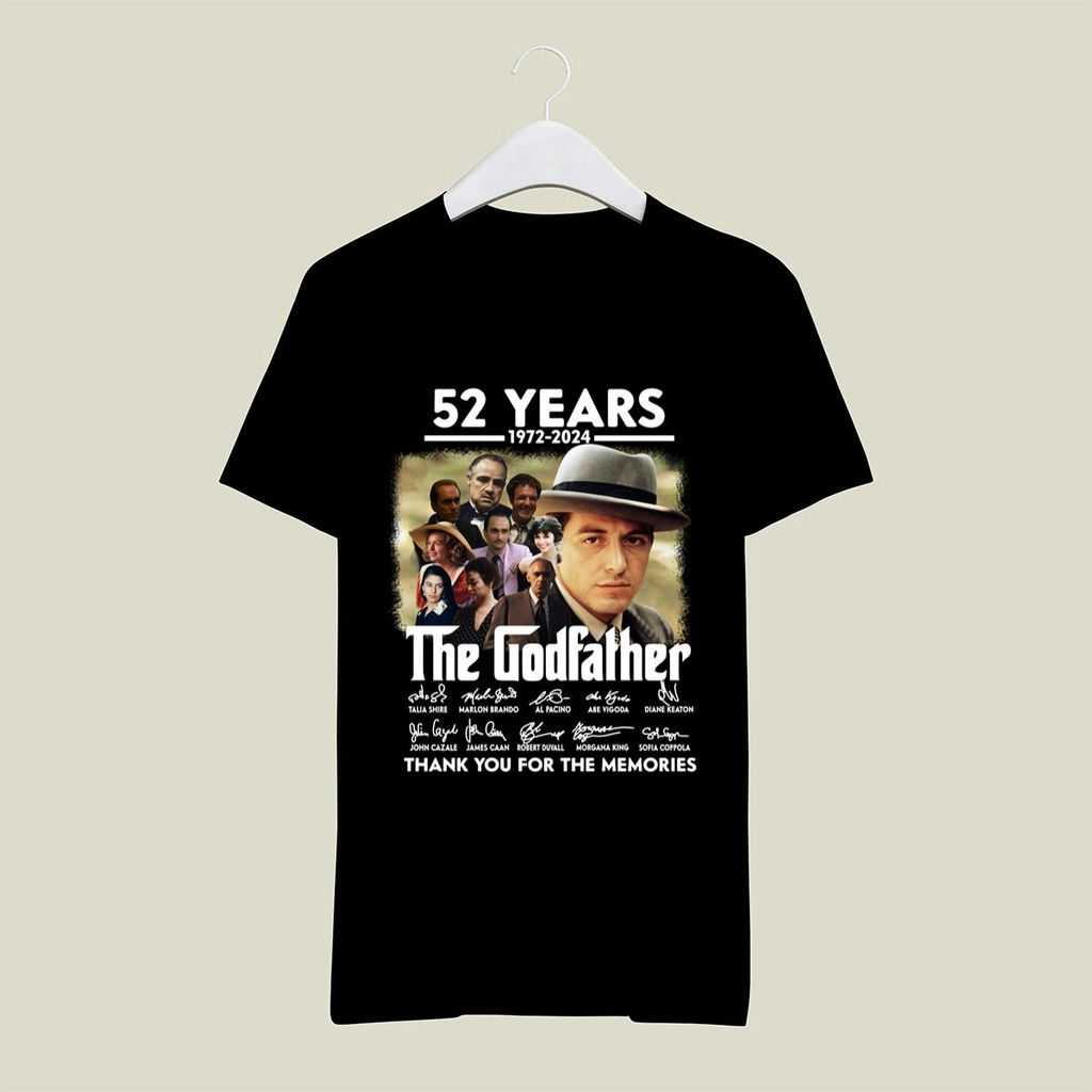 52 Years 1972 2024 The Godfather Signatures Thank You For The Memories Shirt