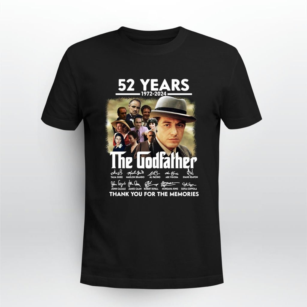 52 Years 1972 2024 The Godfather Signatures Thank You For The Memories Shirt