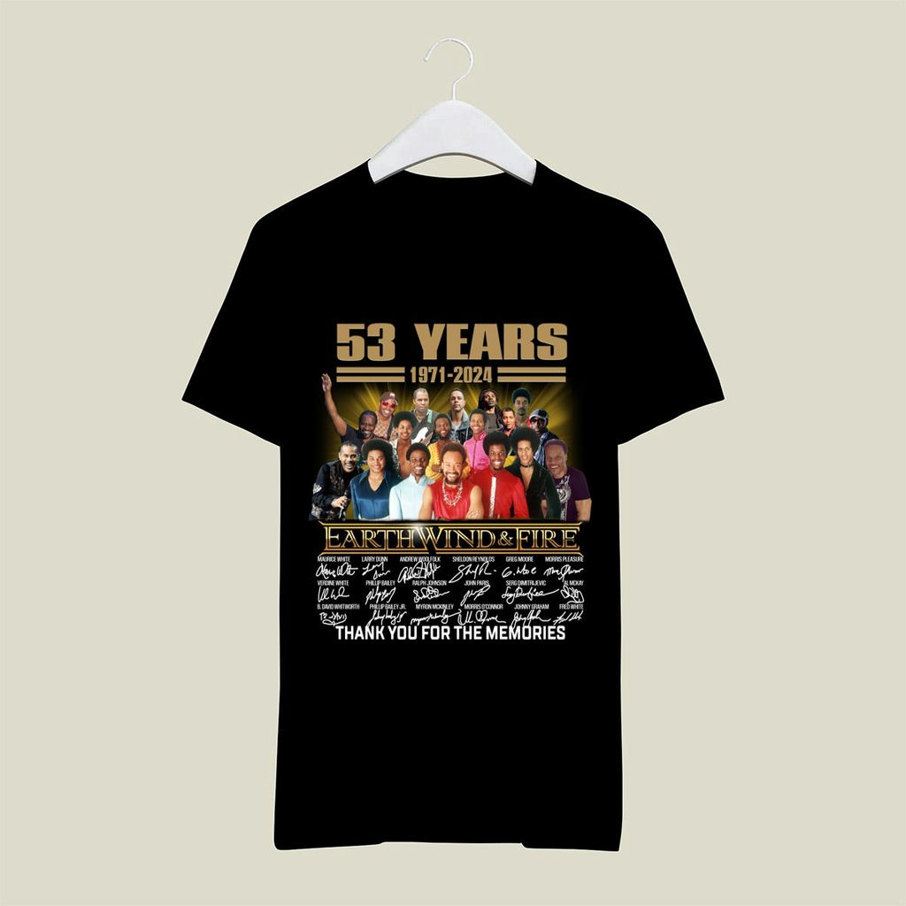 53 Years Earth Wind And Fire Thank You For The Memories Signatures T Shirt