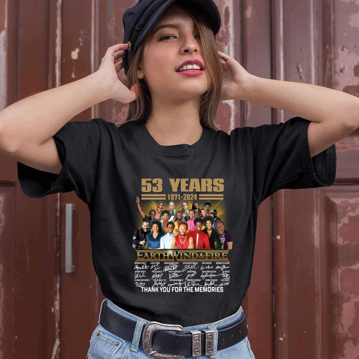 53 Years Earth Wind And Fire Thank You For The Memories Signatures T Shirt